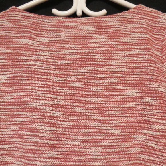 H&M | small | Women's Casual Knitted Long Sleeve Boat Neck Sweater | Red & White - Picture 10 of 15